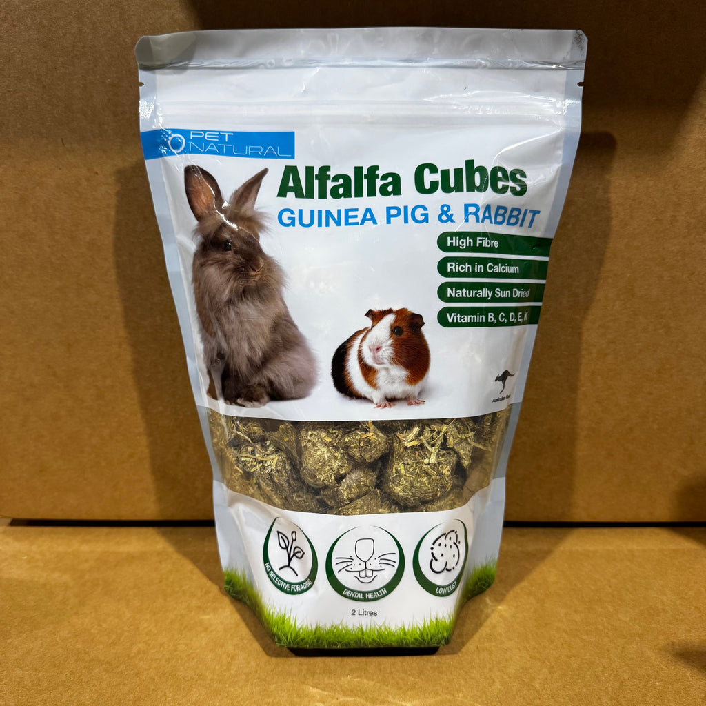 Alfalfa Cubes 2lt Bag Guinea Pig and Rabbit Food - Tank Terrarium Australia Small Animal Food