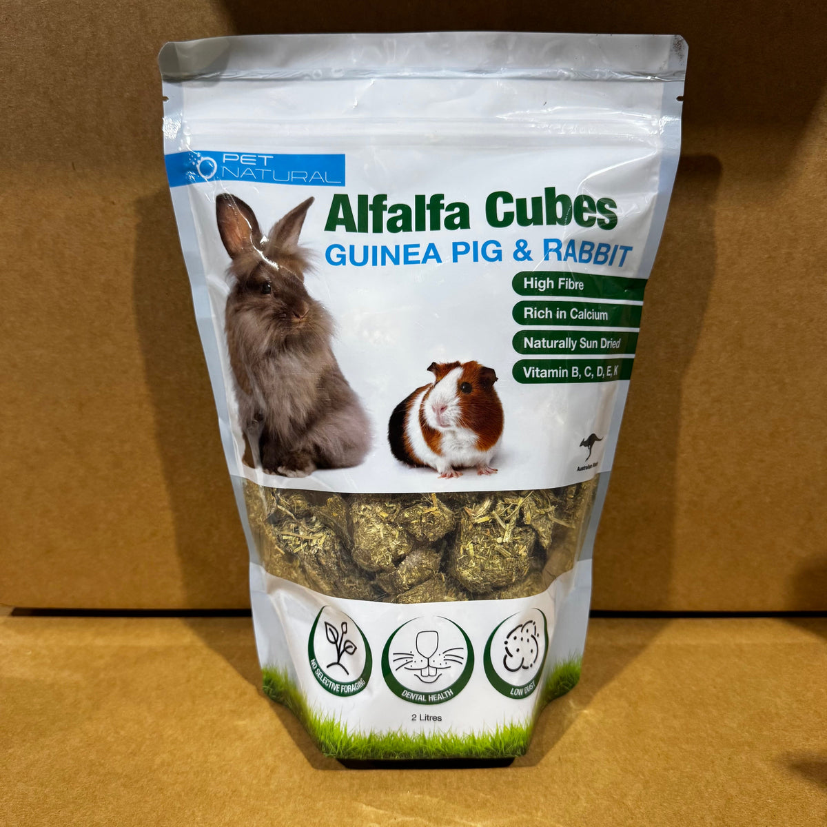 Alfalfa Cubes 2lt Bag Guinea Pig and Rabbit Food - Tank Terrarium Australia Small Animal Food