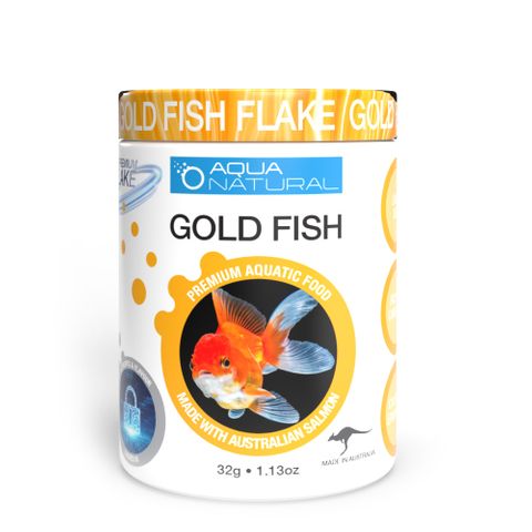 Gold Fish Flake 32g - Aqua Natural Fish Food - Tank Terrarium Australia Fish & Shrimp Food