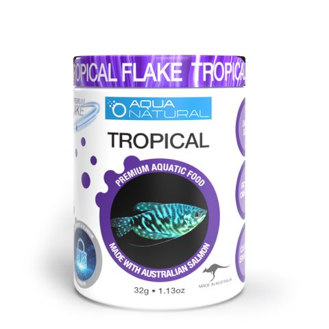Tropical Flake 32g - Aqua Natural Fish Food - Tank Terrarium Australia Fish & Shrimp Food