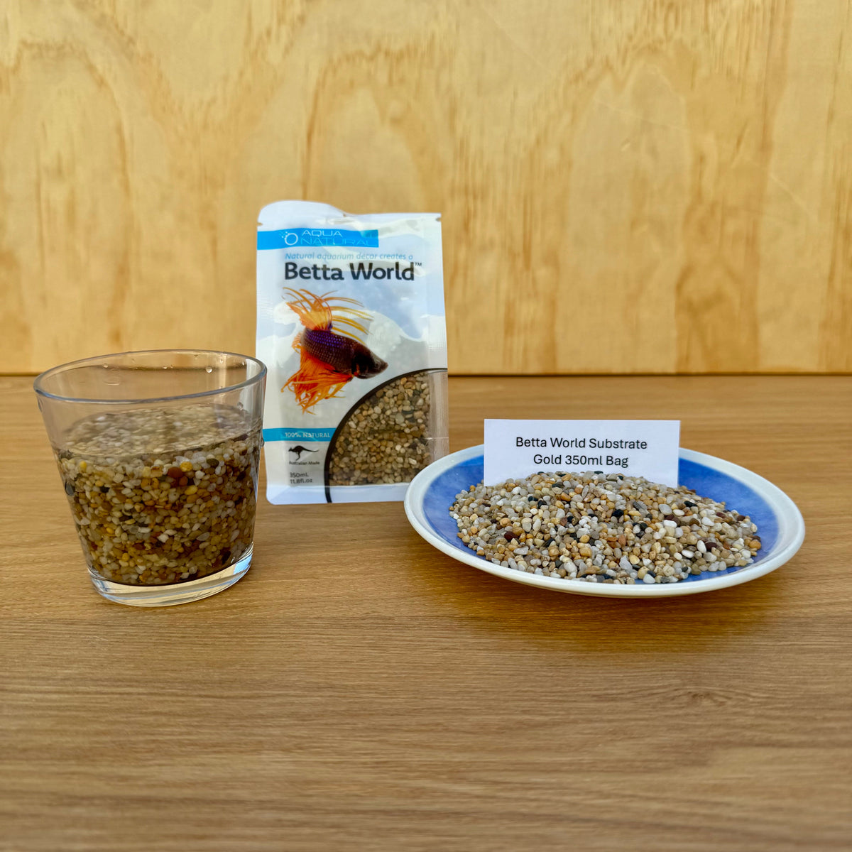 Betta World Substrate - Gold Gravel 350ml Bag - Tank Terrarium Australia Betta World