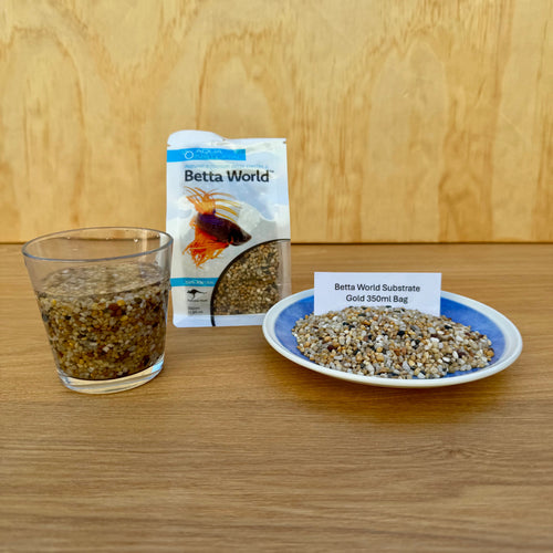 Betta World Substrate - Gold Gravel 350ml Bag - Tank Terrarium Australia Betta World