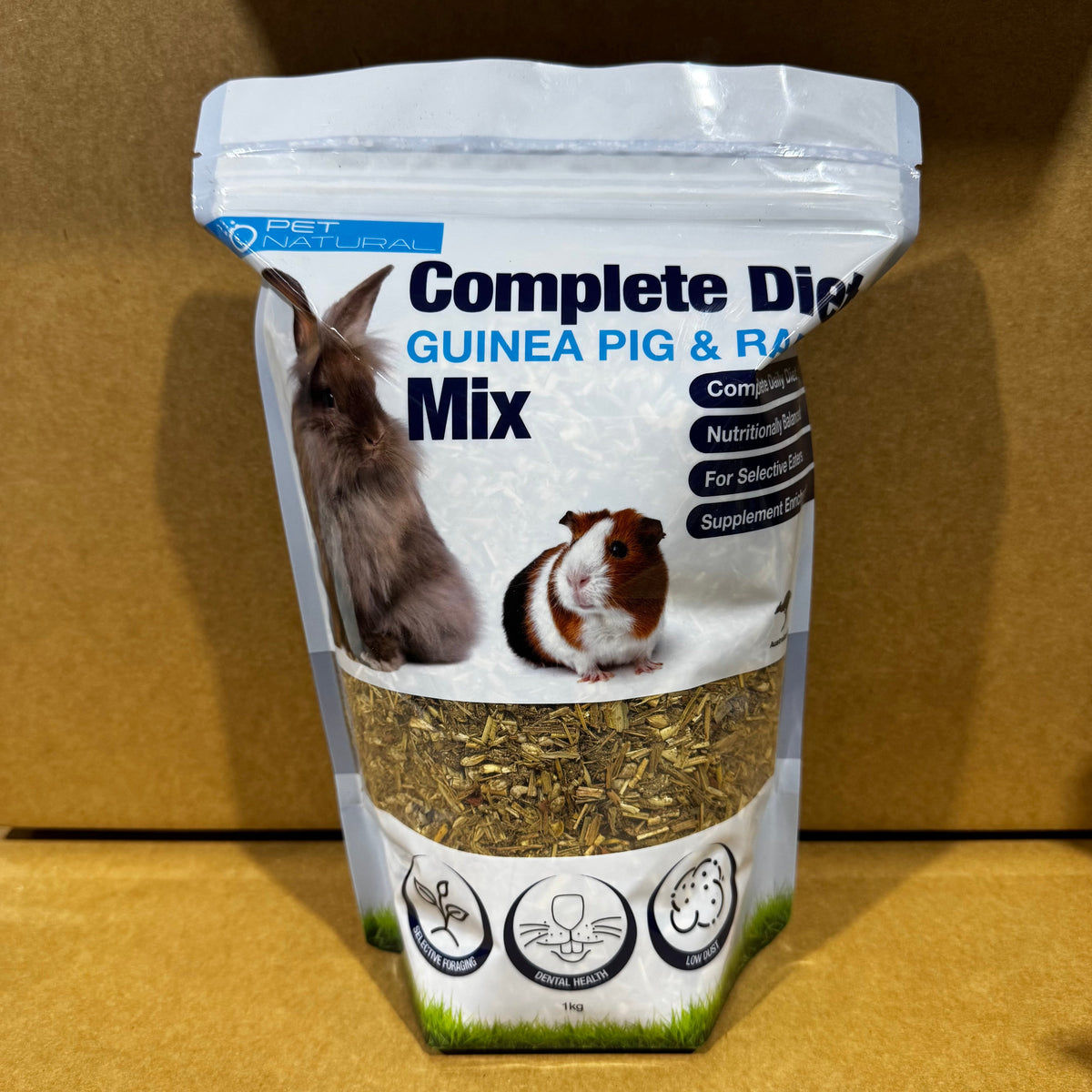 Complete Diet Mix for Guinea Pigs and Rabbits 1kg Bag Food for Small Animals - Tank Terrarium Australia Small Animal Food