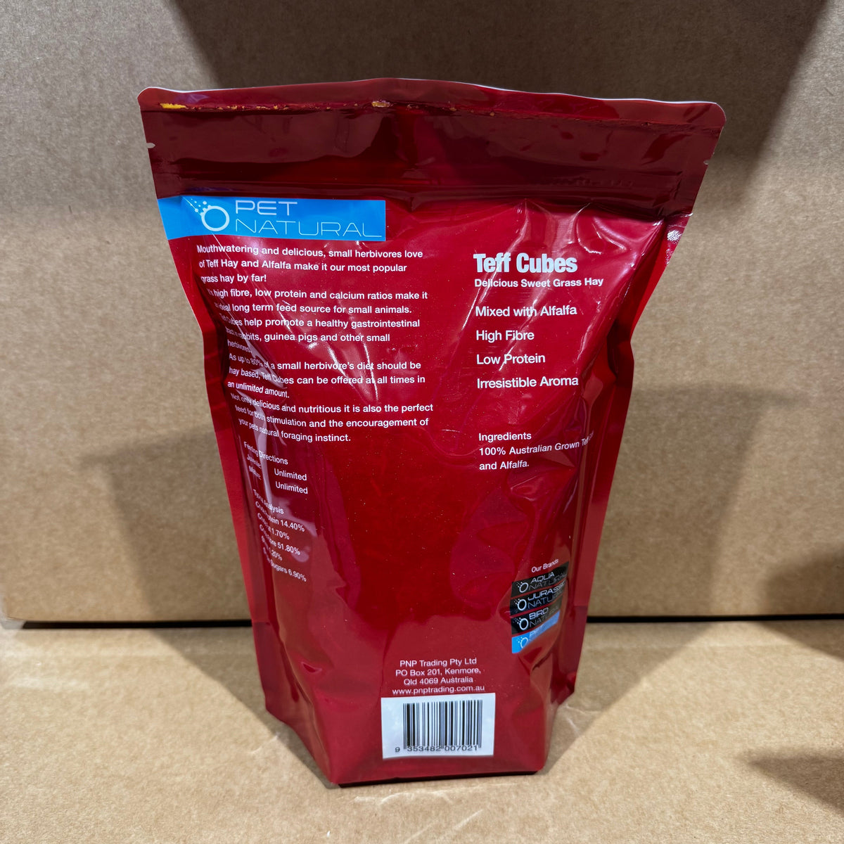 Guinea Pig & Rabbit Food Teff Cubes 2lt Bag - Tank Terrarium Australia Small Animal Food