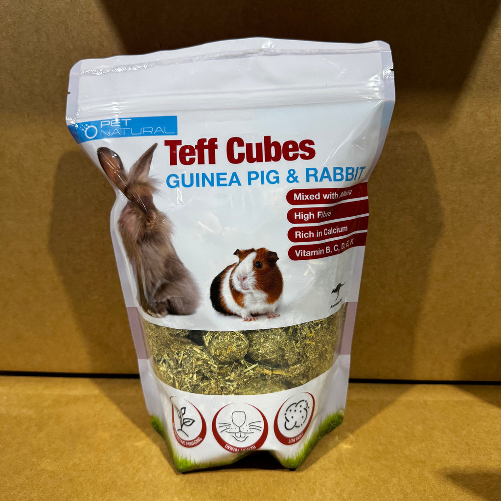 Guinea Pig & Rabbit Food Teff Cubes 2lt Bag - Tank Terrarium Australia Small Animal Food