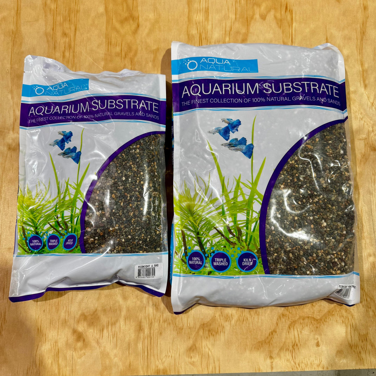 Aqua Natural Aquarium Gravel - Midnight Pearl - Tank Terrarium Australia Gravel