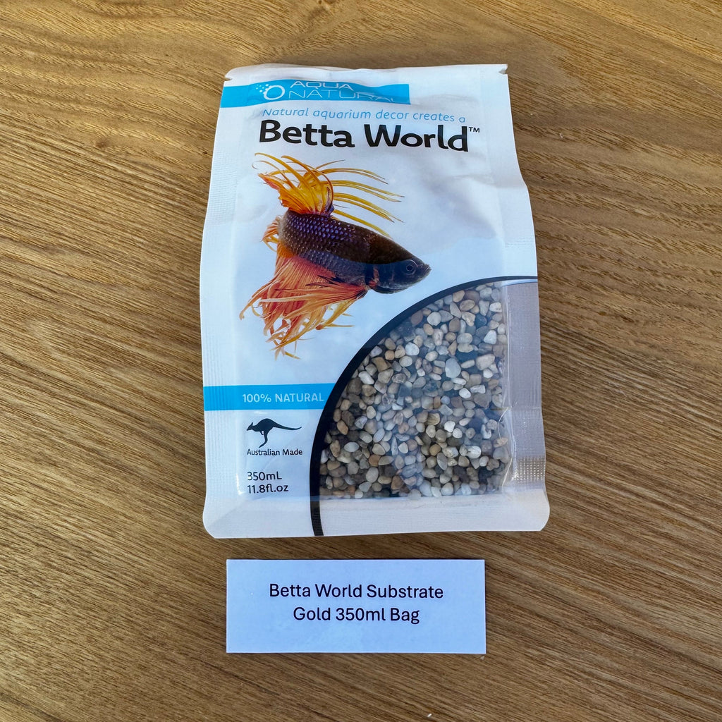 Betta World Substrate - Gold Gravel 350ml Bag - Tank Terrarium Australia Betta World