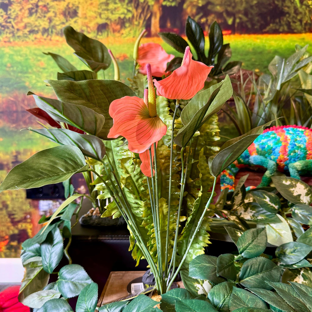 Artificial Anthurium Bush 29cm - Komodo - Tank Terrarium Australia Artificial Plant