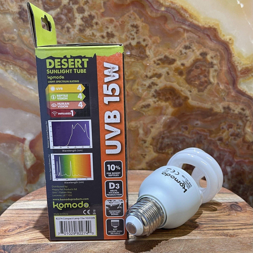 Desert Sun Compact UVB Lamp 10% 15W - Komodo - Tank Terrarium Australia Bulb