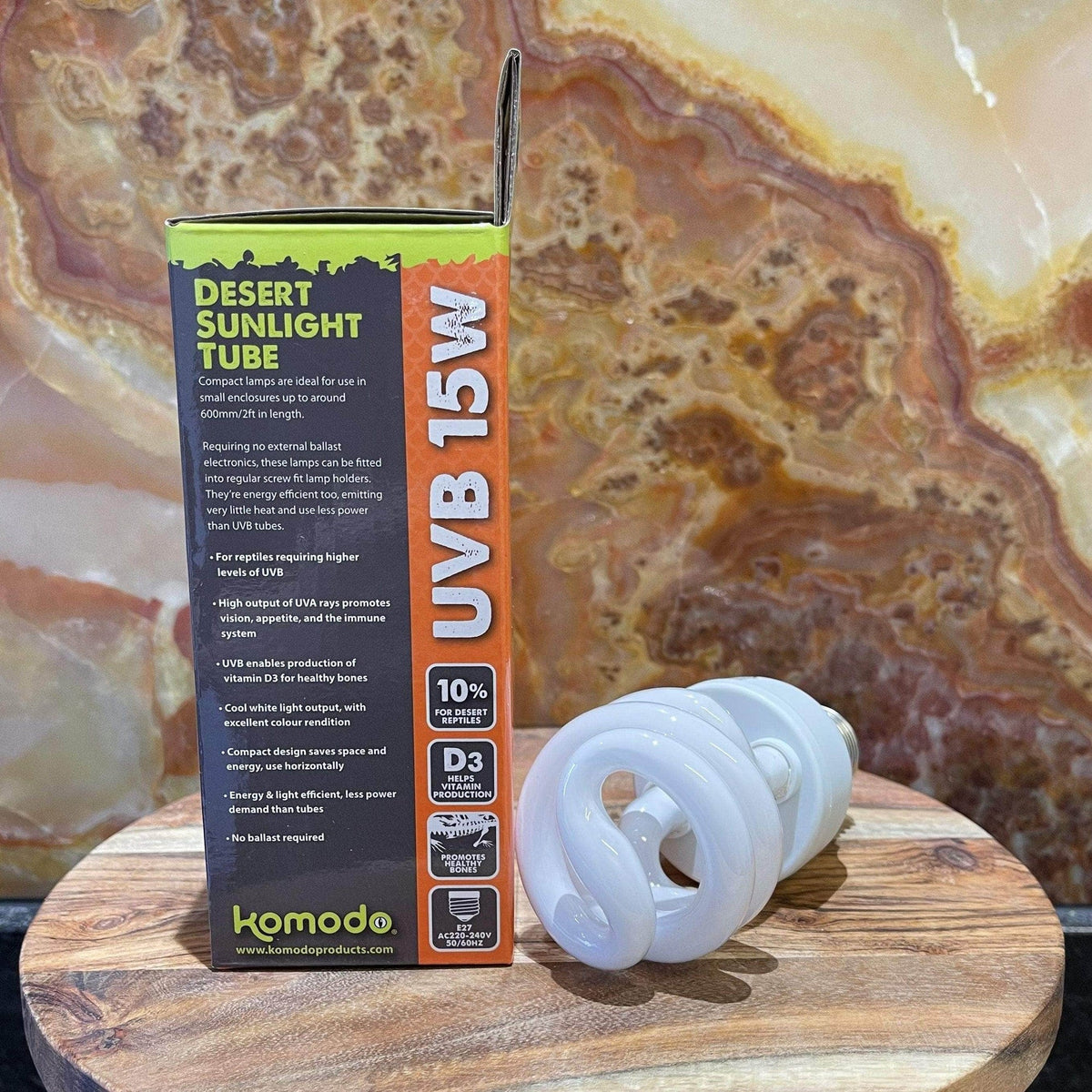 Desert Sun Compact UVB Lamp 10% 15W - Komodo - Tank Terrarium Australia Bulb