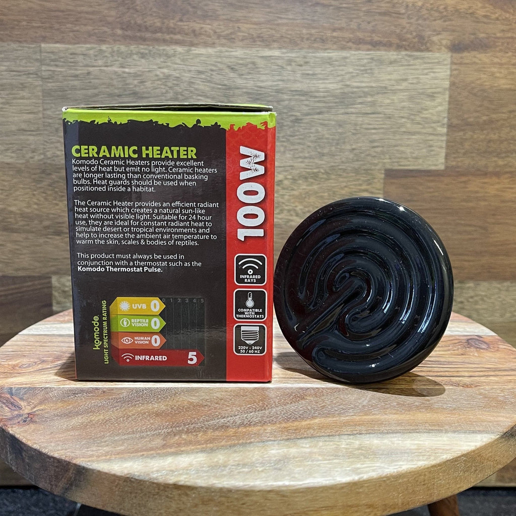 Ceramic Heat Emitter Black 100W - Komodo - Tank Terrarium Australia Bulb
