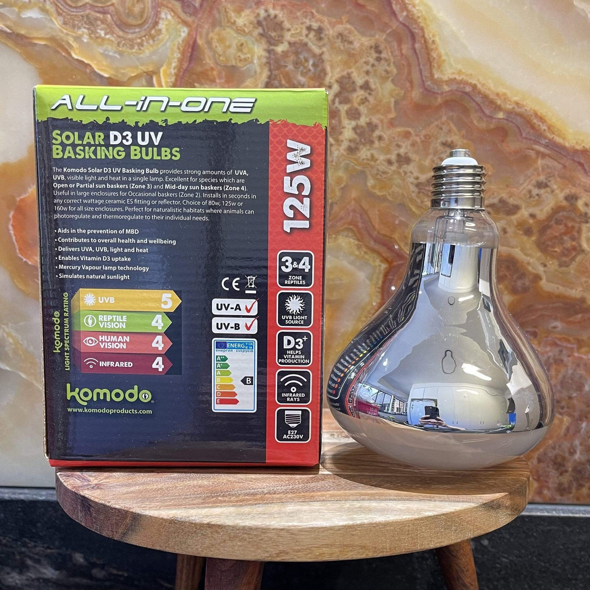 Komodo Solar D3 UV Basking Bulb 125W - Tank Terrarium Australia Bulb
