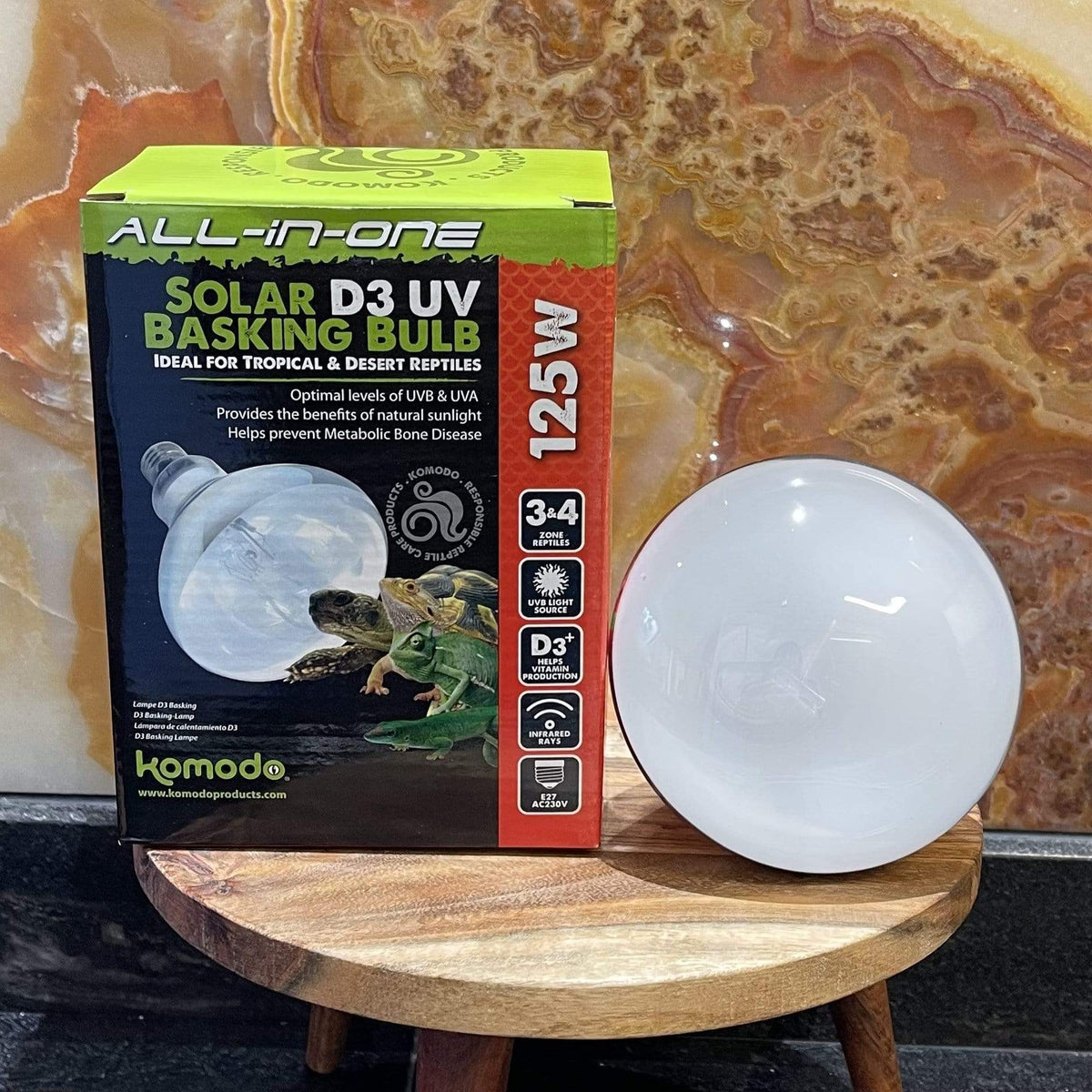 Komodo Solar D3 UV Basking Bulb 125W - Tank Terrarium Australia Bulb