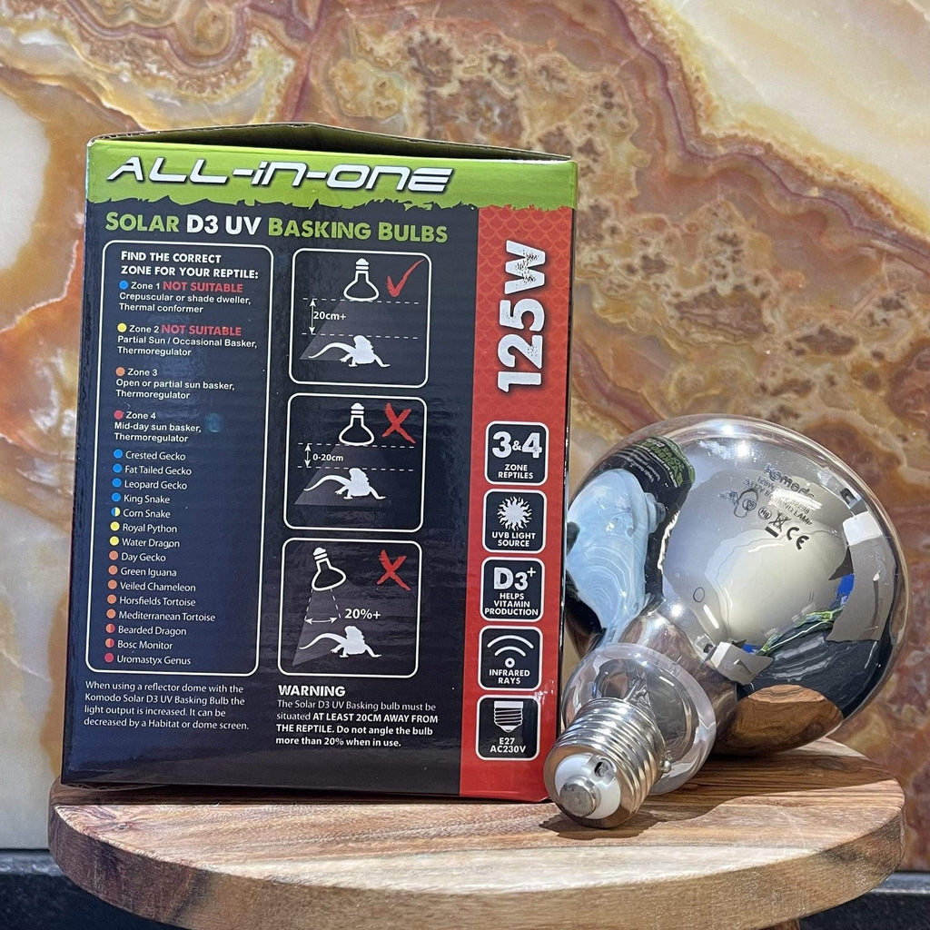 Komodo Solar D3 UV Basking Bulb 125W - Tank Terrarium Australia Bulb