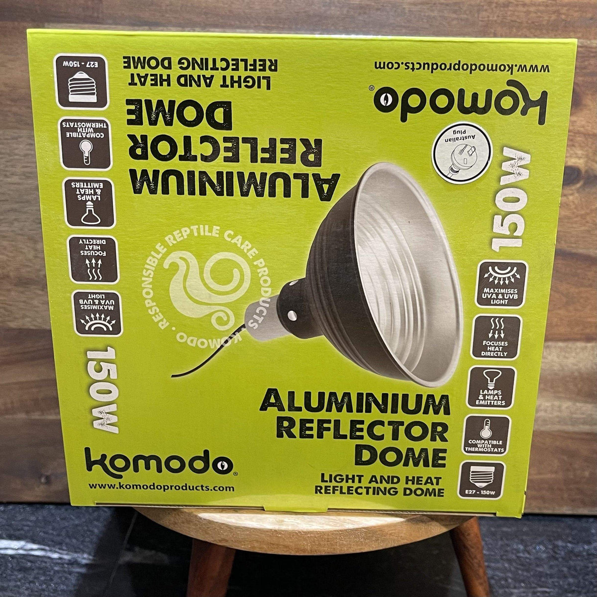 Aluminium Reflector Dome 150W - Komodo - Tank Terrarium Australia Light & Heat