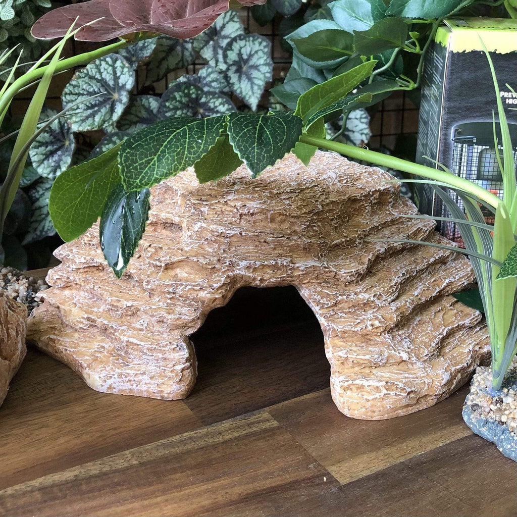 Corner Basking Platform Ramp Sandstone - Komodo - Tank Terrarium Australia Resin Rock Decor