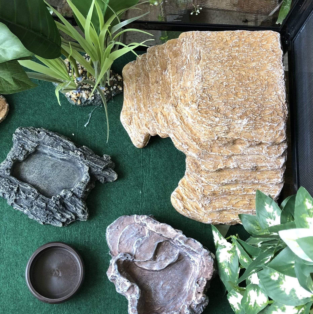 Corner Basking Platform Ramp Sandstone - Komodo - Tank Terrarium Australia Resin Rock Decor