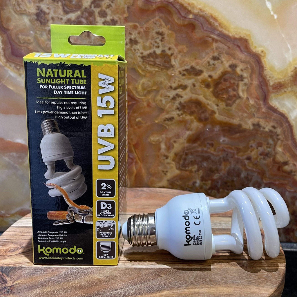 Natural Sunlight Komodo Compact Lamp UVB 2% 15W - Tank Terrarium Australia Bulb