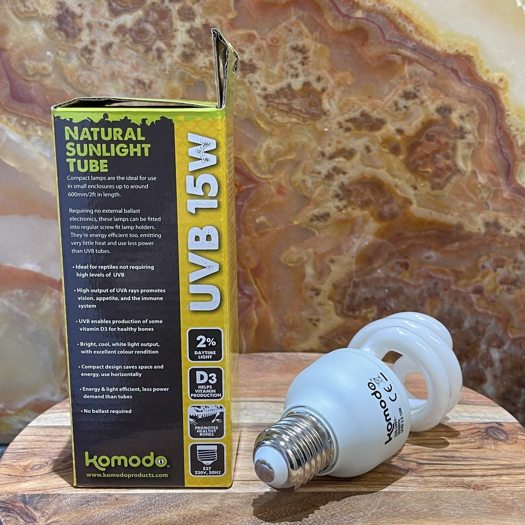 Natural Sunlight Komodo Compact Lamp UVB 2% 15W - Tank Terrarium Australia Bulb
