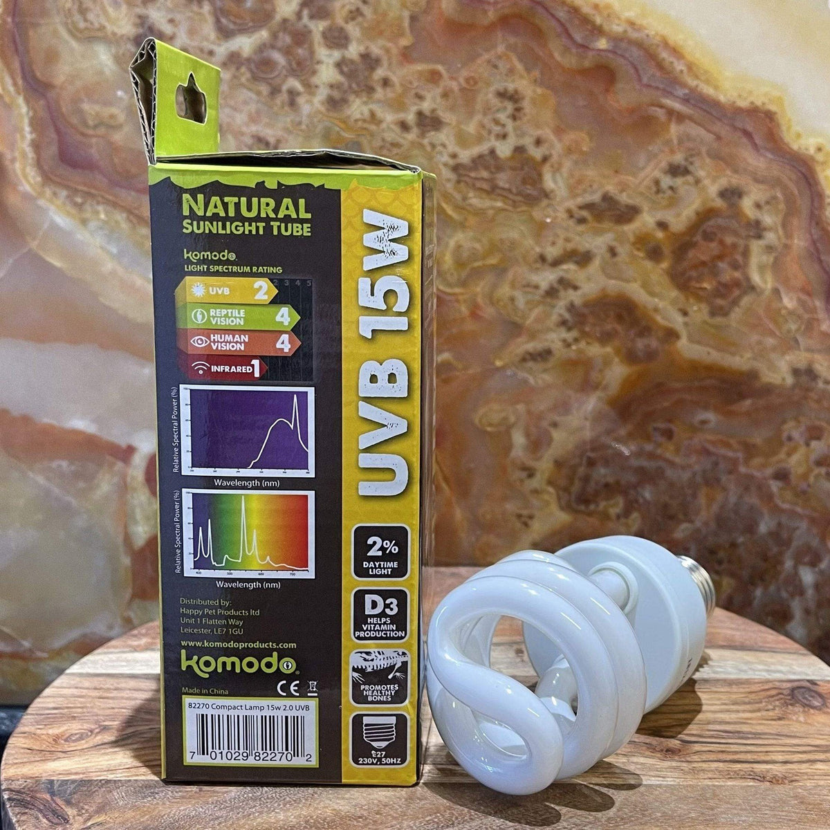 Natural Sunlight Komodo Compact Lamp UVB 2% 15W - Tank Terrarium Australia Bulb