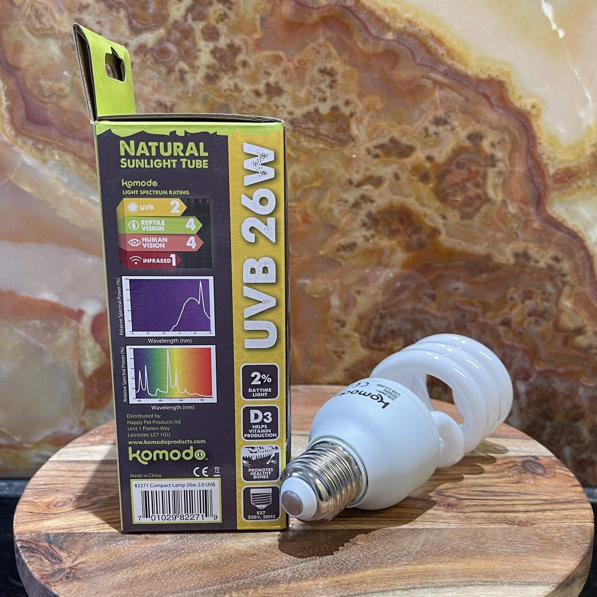 Natural Sunlight Komodo Compact Lamp UVB 2% 26W - Tank Terrarium Australia Bulb