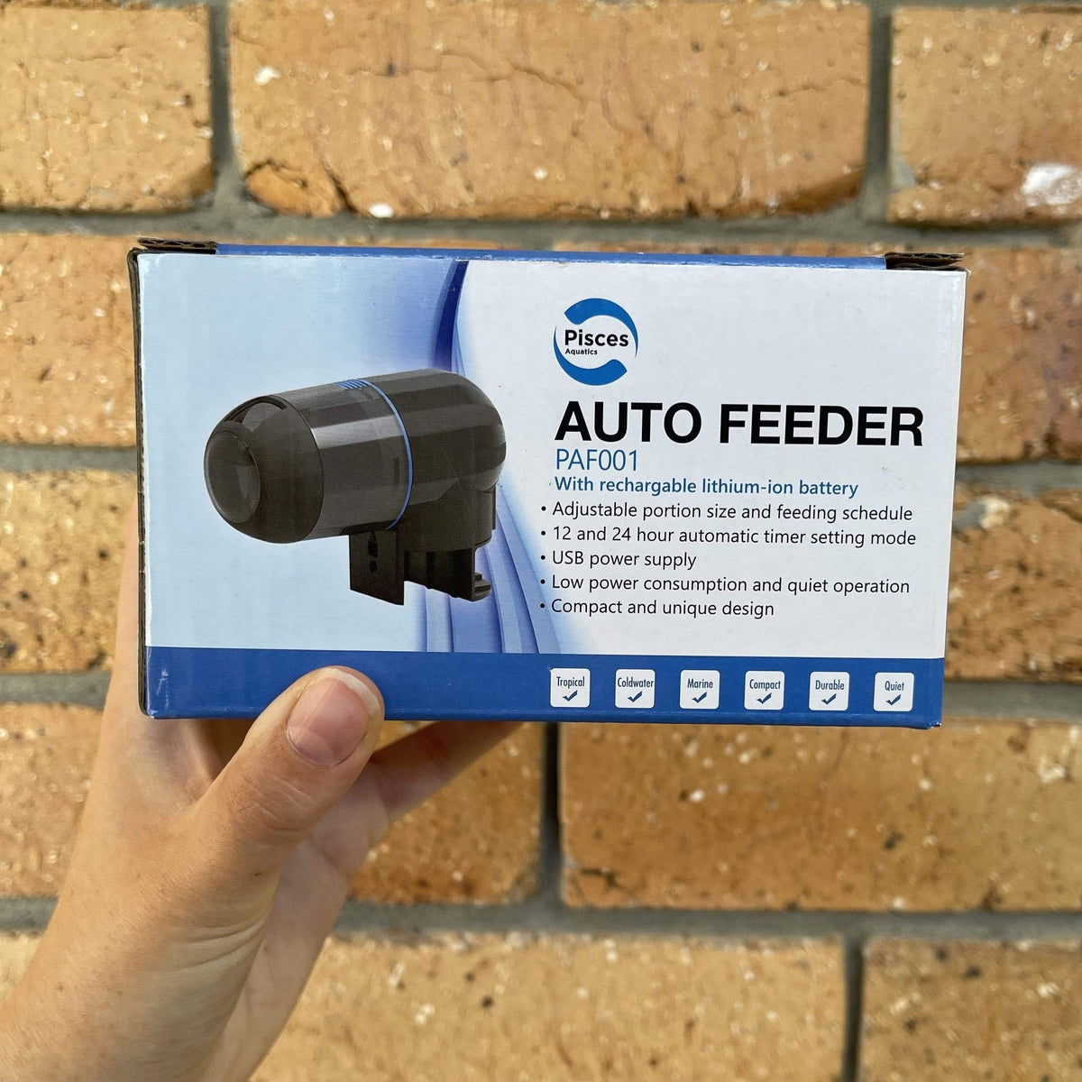 Pisces Rechargeable USB Auto Fish Feeder - PAF001 - Tank Terrarium Australia Fish Feeder