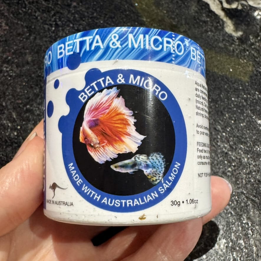 Betta & Micro Crumble Food 50g - Aqua Natural Fish Food - Tank Terrarium Australia Fish Food