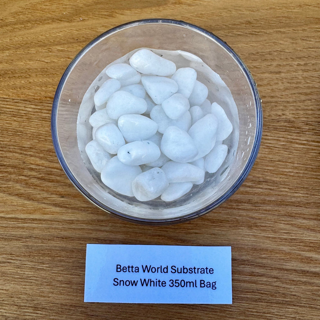 Betta World Substrate - Snow White Betta Pebbles 350ml Bag - Tank Terrarium Australia Betta World